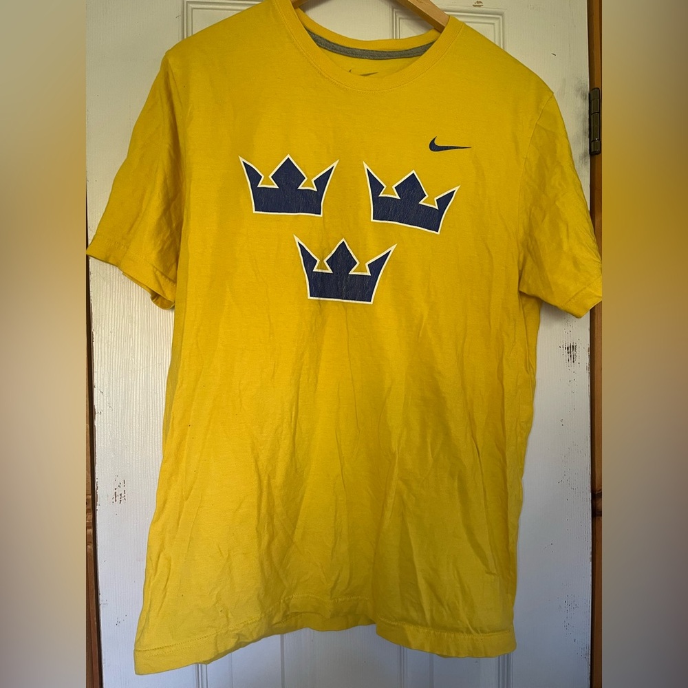 Nike Classic Yellow Tee with LeBron crown designs